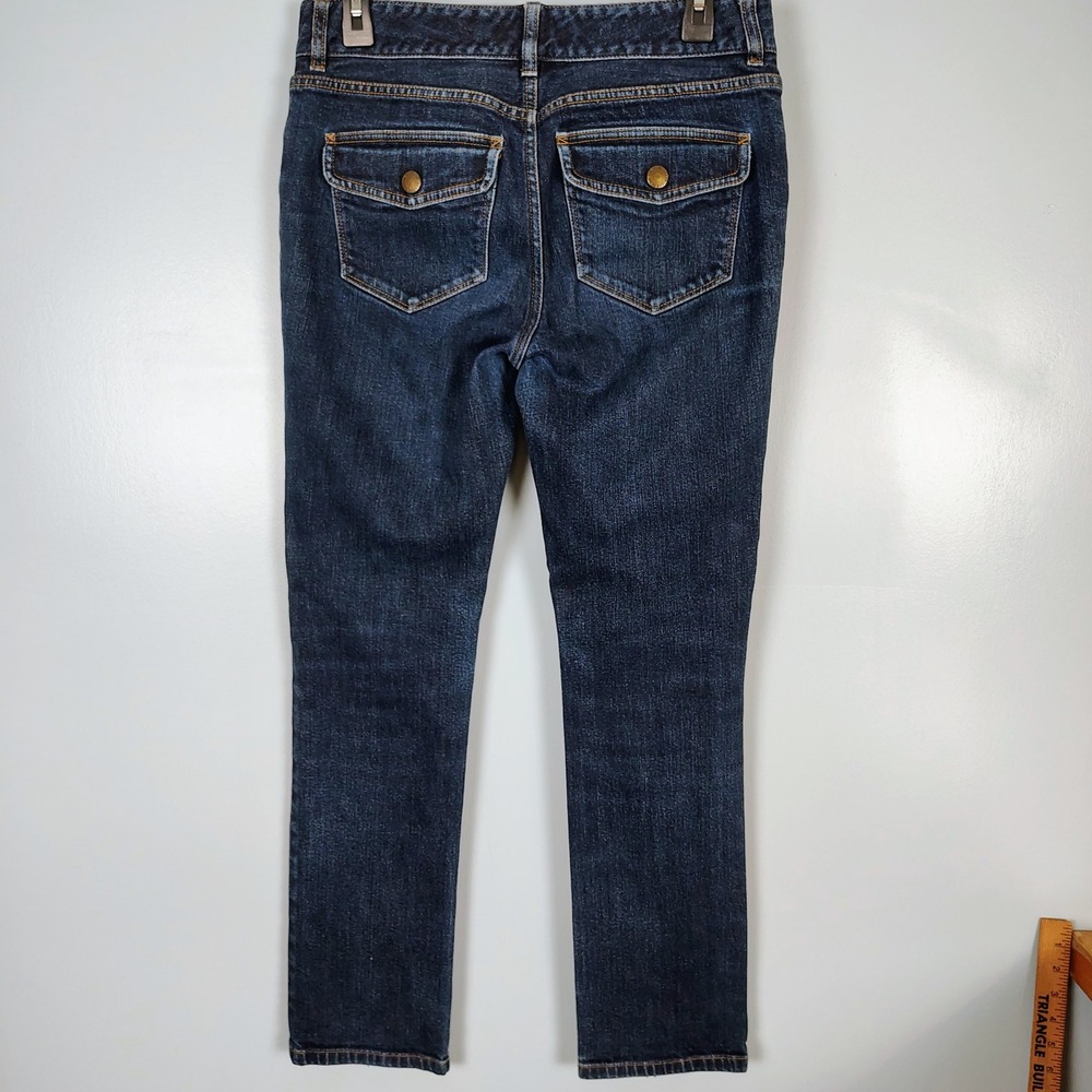 Lauren Jeans Co Ralph Lauren Dark Wash Straight Leg Flap Pocket Jeans 6 Indigo - Picture 4 of 7